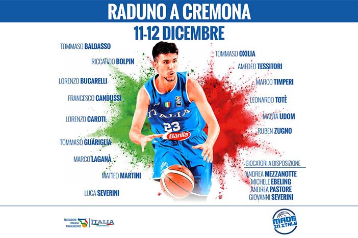Nazionale: mini raduno a Cremona, con 14 giocatori di A2 e uno di A. C'è Oxilia
