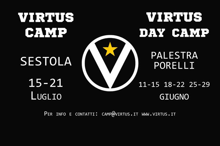 Virtus, ritornano il Camp e il Day Camp 2018