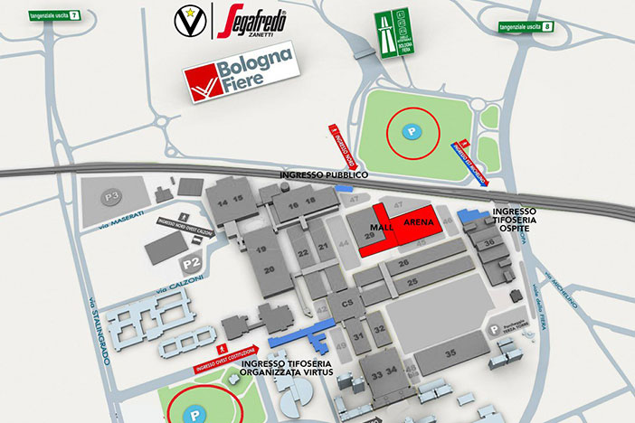 Virtus Segafredo Arena: info parcheggi, accessi e ingressi