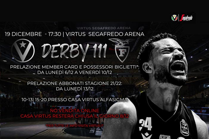 Derby di Basket City, dal 13 dicembre la libera vendita nei settori Parterre e Tribuna centrale