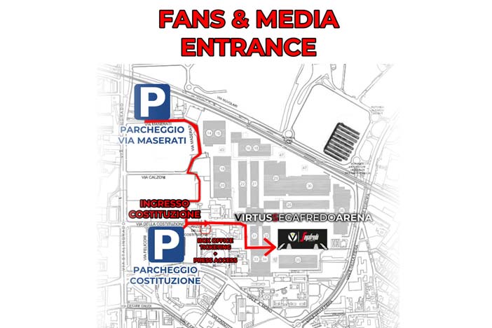 Segafredo Arena: tutte le info sugli accessi, biglietteria e apertura cancelli